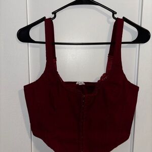 Garage Burgundy Crop Top